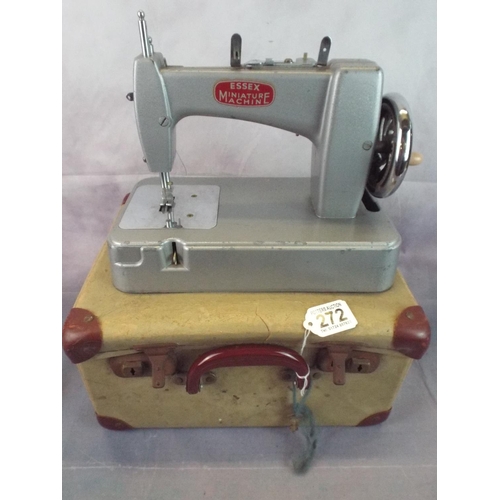 272 - Vintage Essex miniature sewing machine with original case.