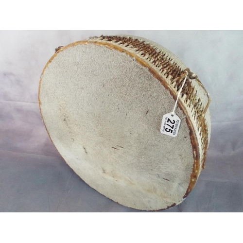 275 - Goat skin african drum.