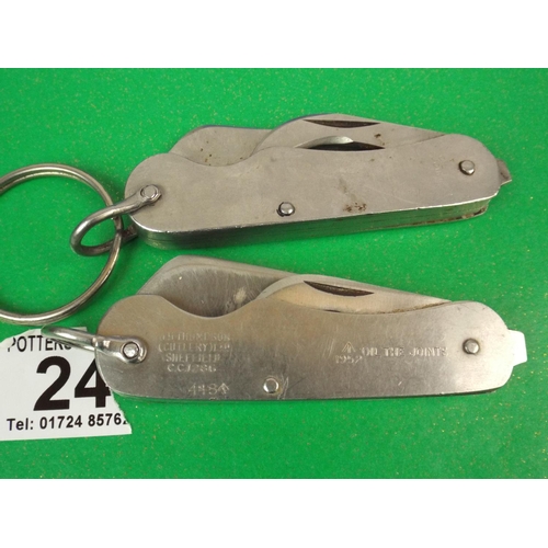 24 - Two Military pocket knives, each arrowmarked