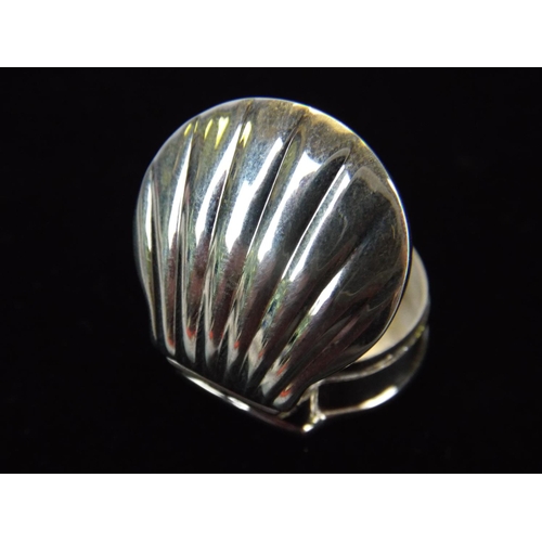 101 - Sterling silver shell pill box.