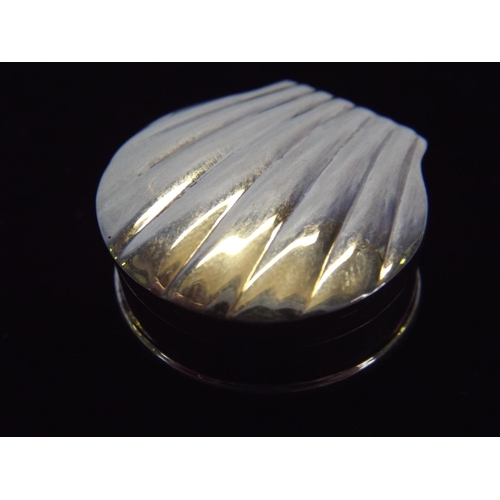 101 - Sterling silver shell pill box.