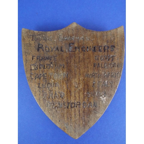 148 - Home made WW2 era Royal Engineers plaque.