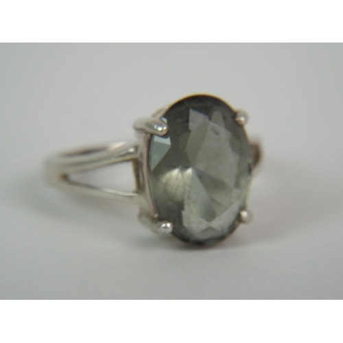 25 - 925 Silver Ring set with green Amethyst stone. P5