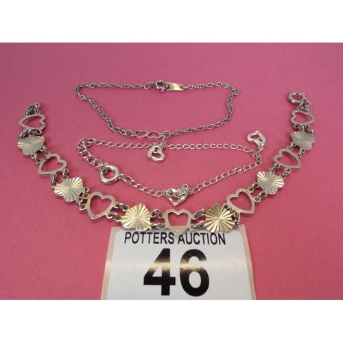 46 - Three 925 Silver bracelets