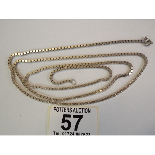 57 - 925 30 inch silver curb chain. 22.2 g