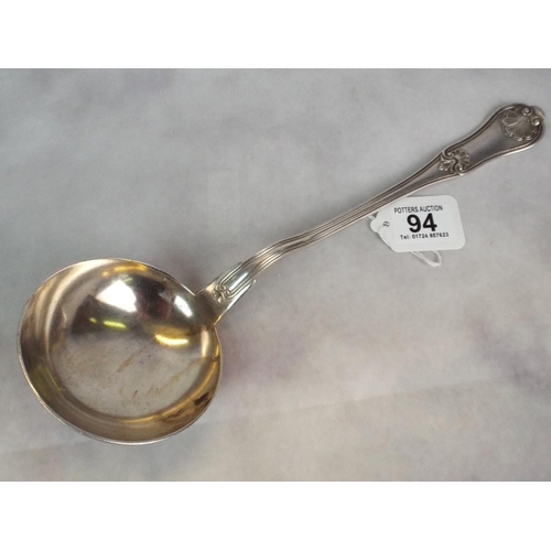 94 - Large Continental silver plated ladle.