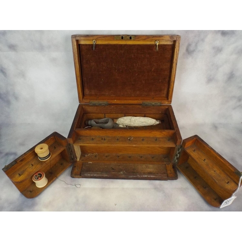 221 - Vintage Sewing box with contents.