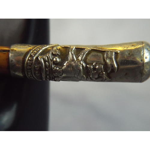 149 - WW1 era Swagger stick . Bearing the crest of the Duke of Wellingtons Regiment.