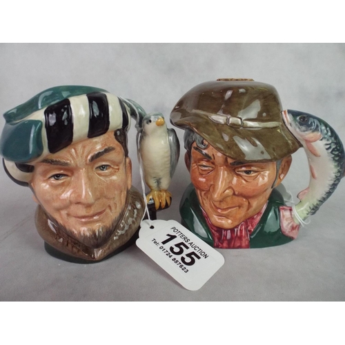 155 - Two small Royal Doulton Character jugs, Poacher & Falconer.