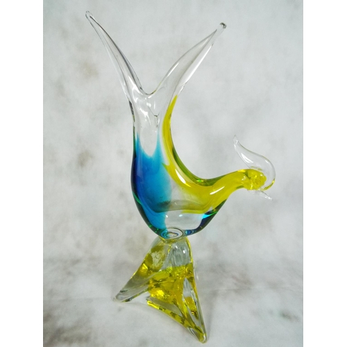 12 - Large murano style bird vase. Approx 13 inches tall.