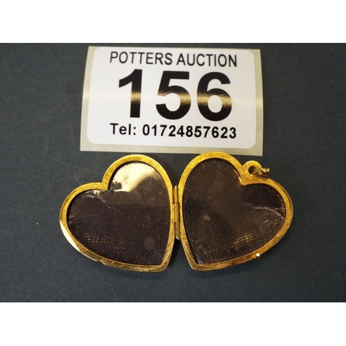 156 - 9ct heart shaped locket 3.5g