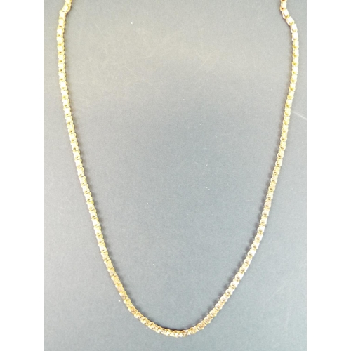 169 - 22 inch 9ct gold flat weave link necklace  8.5g