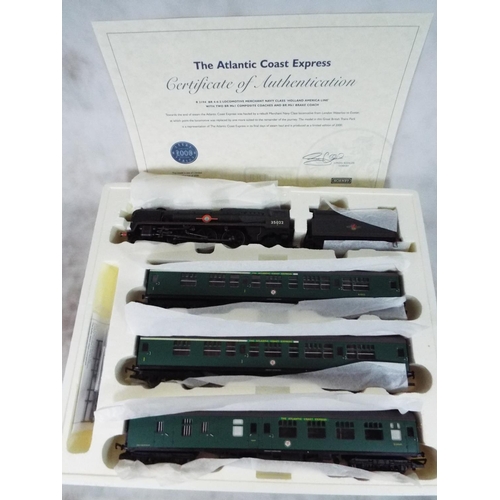 249 - Hornby 00 Atlantic Coast Express locomotive with three Mk1 Coaches. Unused, boxed and as new.