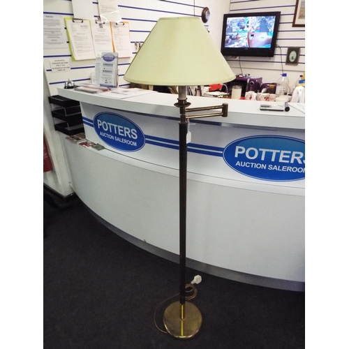 430 - Brass standard lamp with adjustable neck.