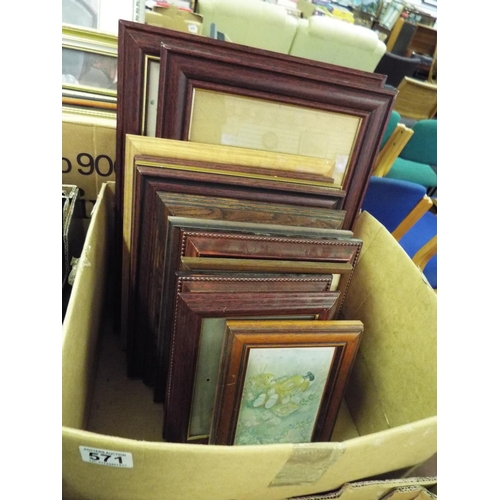 571 - Large box of nice wooden frames good quality