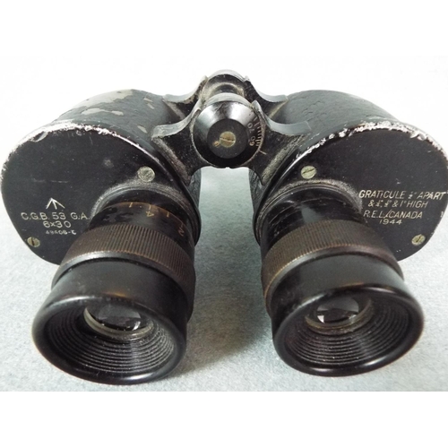 179 - Pair of WW2 military issue binoculars, arrowmarked and stamped for Canada 1944