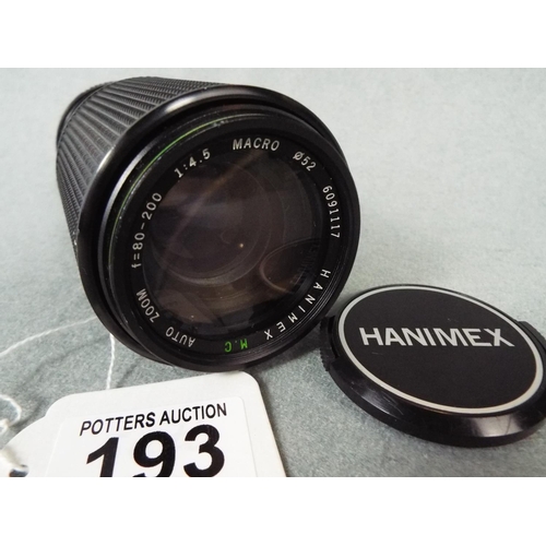 193 - Hanimax auto zoom  80/200 mm lens