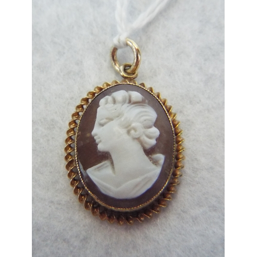 62 - Cameo pendant in 9ct gold setting