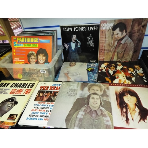 415 - Approx 50 Rock, Pop and easy listening LPs