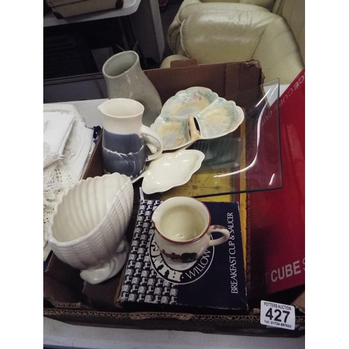 427 - Box of assorted ceramics including sylvac, ringtons etc