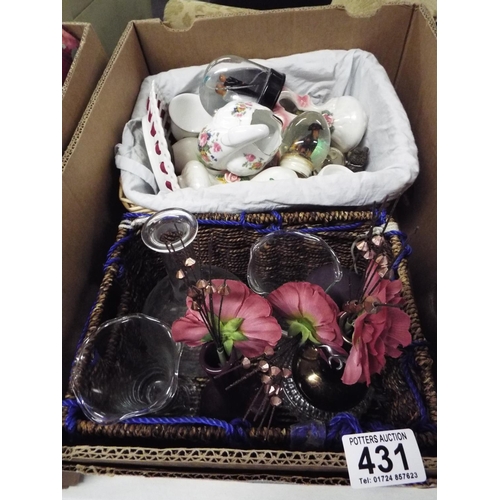 431 - Large box of assorted bric a brac