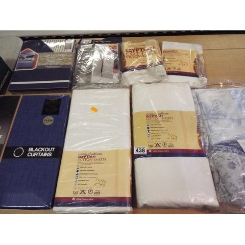 438 - Assorted Egyptian sheets, pillowcases plus duvet covers. All as new and in unopened bags