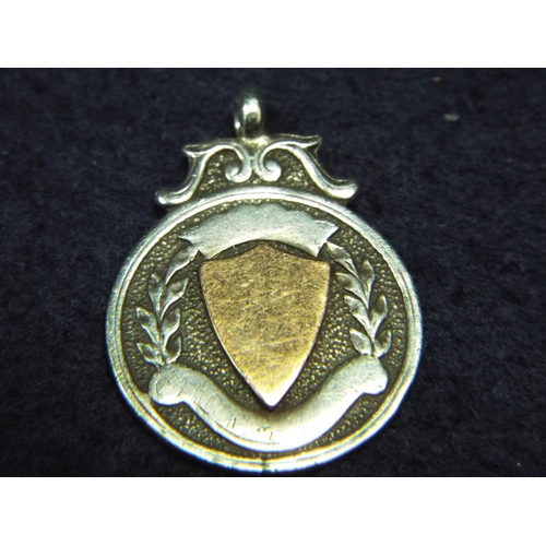 67 - Small silver fob brass insert. Birmingham 1926