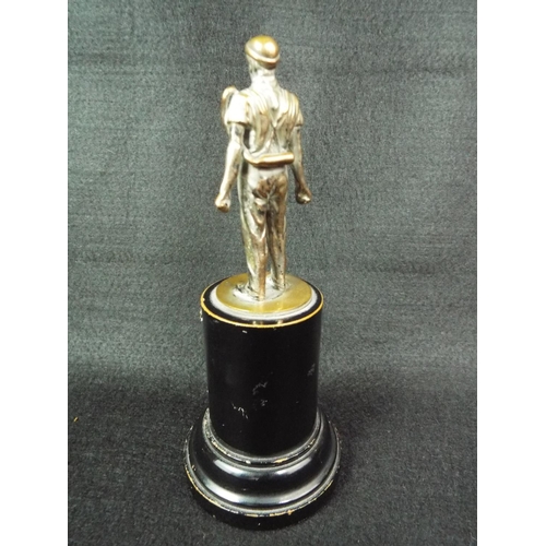 76 - Unusual mining rescue trophy with silver hallmarked plaque, Birmingham 1962