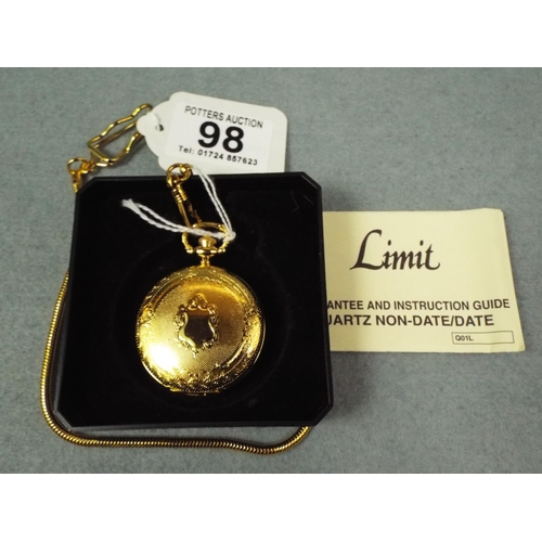 98 - Limit Quartz Pocket watch with original presentation box. As new and unused.