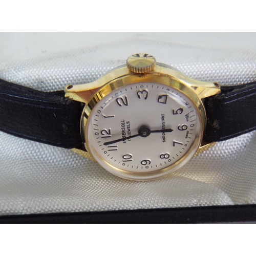 105 - Ingersol 17 jewel mechanical ladies watch in original case.