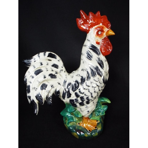 18 - Pair of Lifesize majolica bantam chickens.