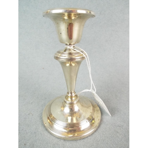 71 - Silver candlestick. Hallmarked for Birmingham 1909