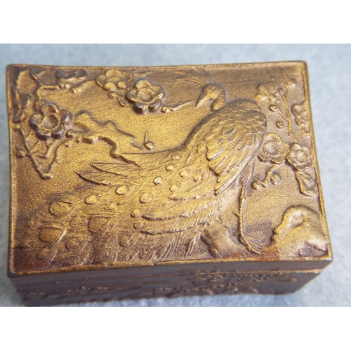 77 - Small Bronze metal trinket box. (needs attention to lid)