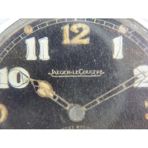 89 - 1940's GSPW. Arrowmarked, Black face with luminous numbers by Jaeger-leCoultre. Crown wind. Intermit... 