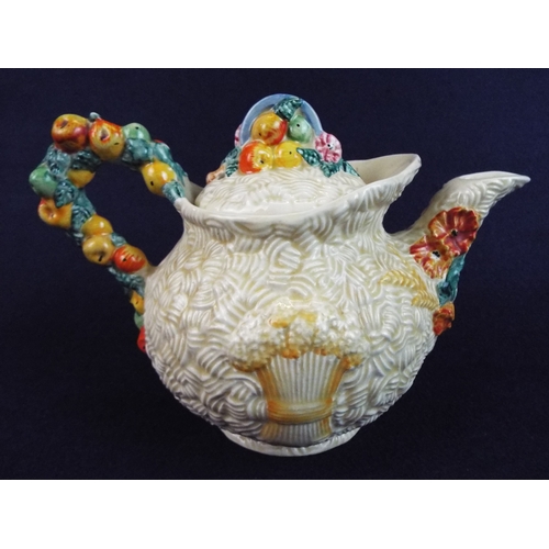 29 - Clarice Cliff, Celtic Harvest pattern teapot. Exception condition.