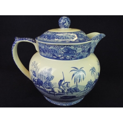 26 - Large Spode teapot, Indian sporting pattern from 1815. Ltd ed 158/750 from 2002