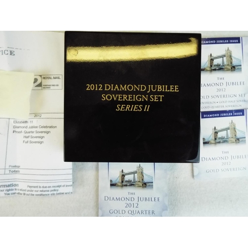 91 - 2012 Diamond Jubilee proof sovereign set with certificate and invoices.