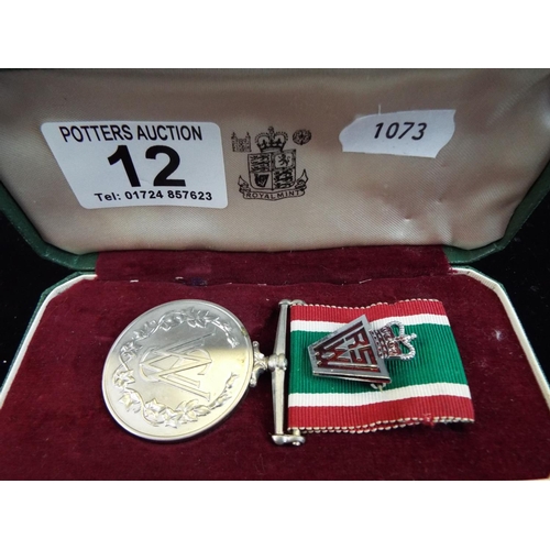 12 - WVRS medal in original box with badge