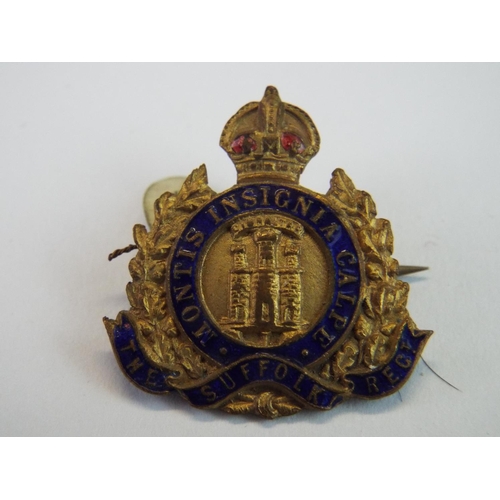 131 - WW1 Royal Suffolk Regiment sweetheart brooch.