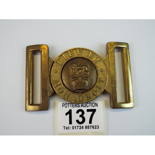 137 - Heavy Brass Belt clasp post 1956