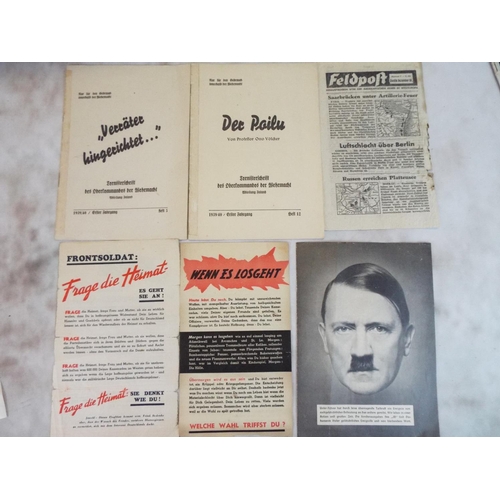 141 - Original WW2 German Propaganda leaflet plus other booklets, leaflets etc