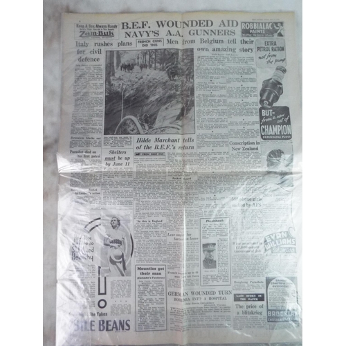 146 - Actual issue of the Daily Express, Dunkirk edition, May 31st 1940.