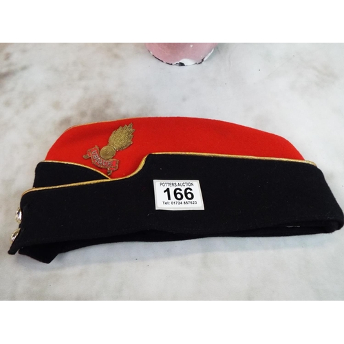 166 - Royal Artillery dress uniform cap with embroidered badge