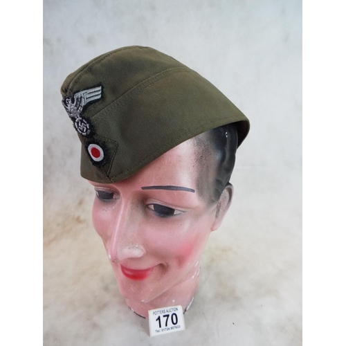 170 - German forage cap with Nazi insignia.