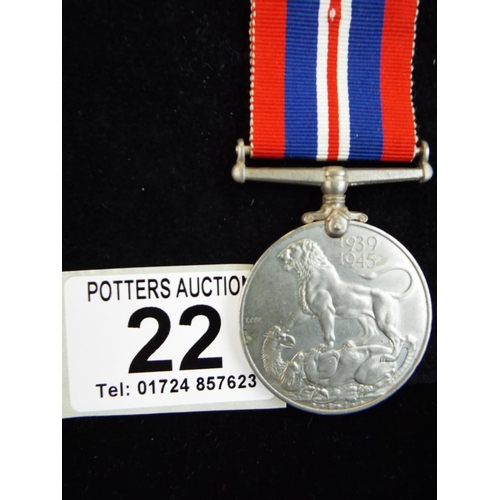 22 - 1939/45 War medal