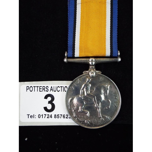 3 - WW1 14/18 medal awarded to 20602 PTE H Weston, Notts and Derby.