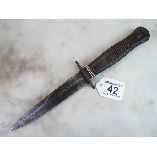 42 - Folk Art Trench dagger with stiletto blade. Poss WW1 Era German WW1Kampfmesser Fighting Knife manufa... 