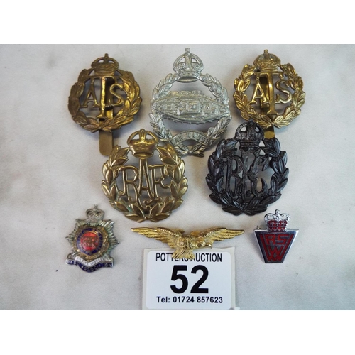 52 - Cap Badges, Royal Flying Corp, WW2 RAF, ATS etc