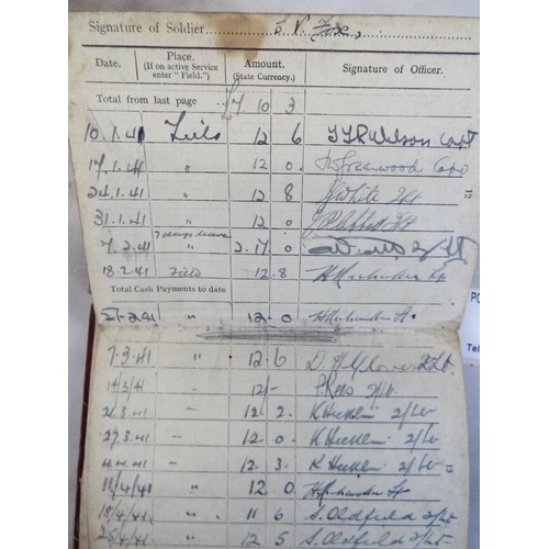 79 - 1940's WW2 British Army pay book.