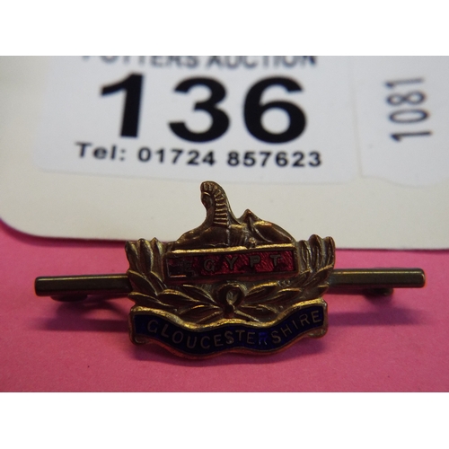 136 - Gloucstershire Regiment sweetheart badge